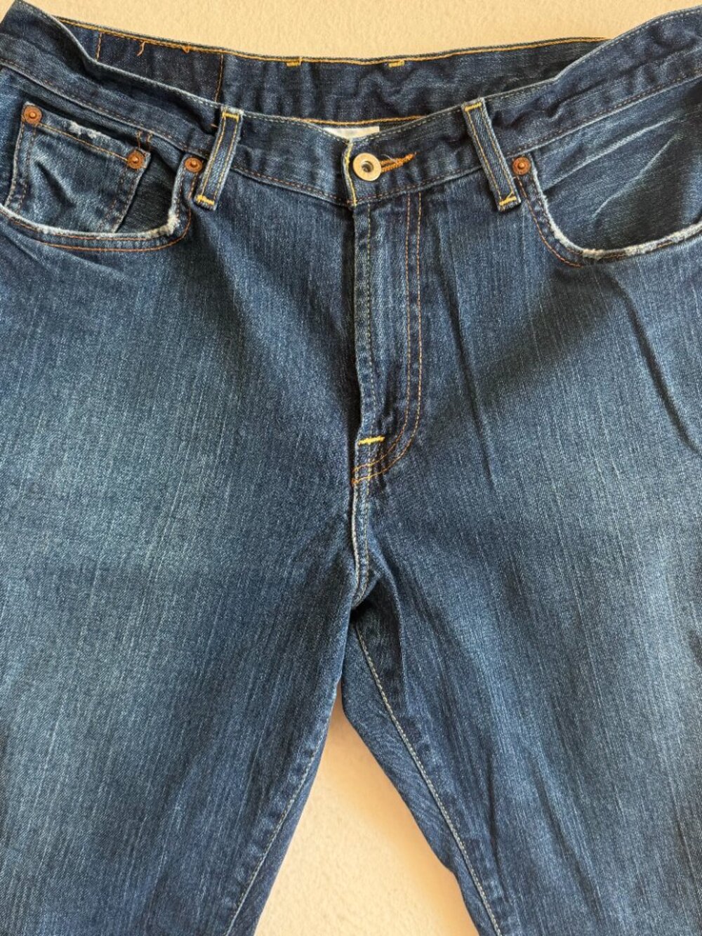 Lucky Brand Jeans Mens 32 Blue Straight Leg Dungarees Denim 32x31 Casual - Picture 2 of 14